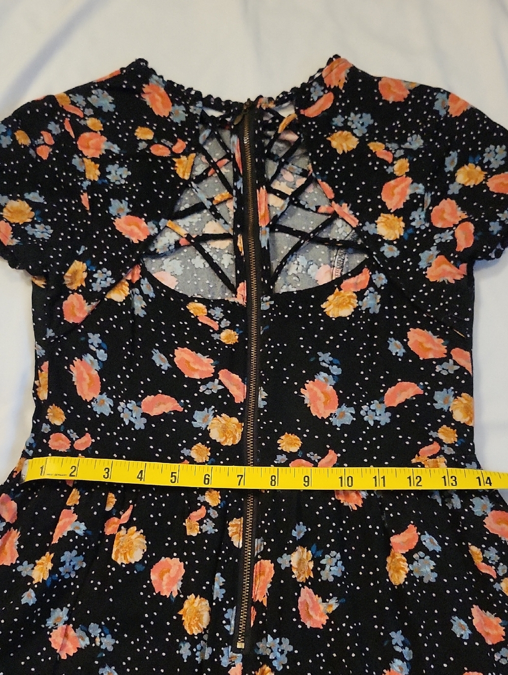 Black Floral Short-Sleeve Dress - Pink & Blue Flowers